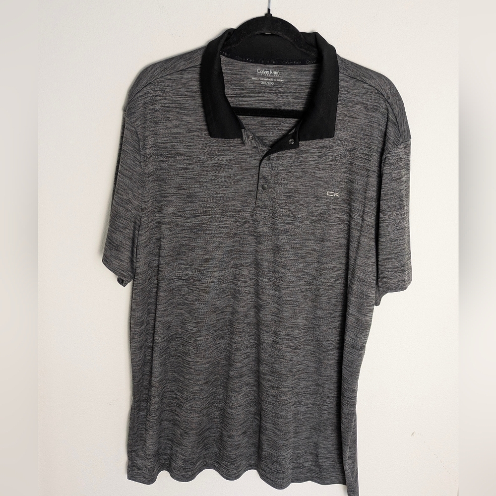 Calvin Klein The Performance Polo Short Sleeve Golf Shirt Gray Size XXL Active - Picture 5 of 12